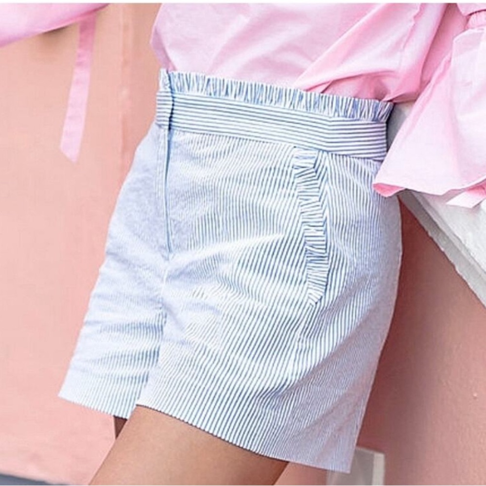 NWOT J. Crew Blue and White Bermuda Shorts - Picture 2 of 4